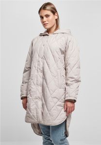 Urban Classics Damski Pikowany Płaszcz z kapturem Oversized Diamond warmgrey - S