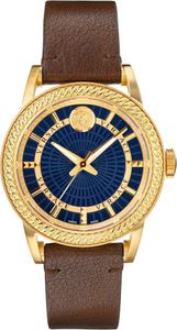 Versace Schweizer Uhr Herren Armbanduhr CODE Lederarmband braun gold 42 mm VEPO00220