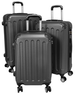 ABS Hartschalen Koffer Set M,L,XL Gepäck Trolley aufrecht rollbar Avalon Anthrazit