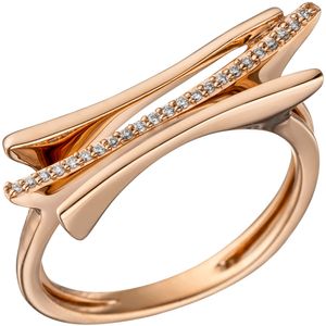 Ring Damenring mit 23 Diamanten Brillanten 585 Gold Rotgold Diamantring