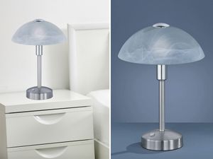 Trio Leuchten Tischleuchte Glas Metall Nickel matt 30 cm 4 W / 230 V