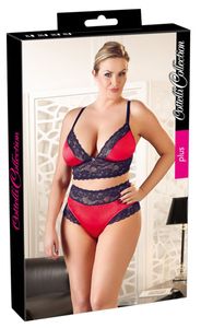 Cottelli CURVES - BH Set schwarz/rot 4XL