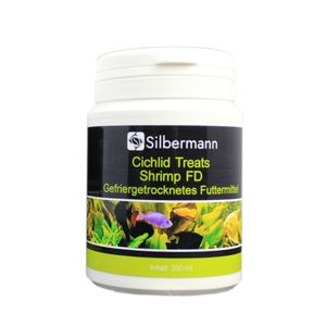 Silbermann Cichlid Treats FD Shrimp - sonnengetrocknete Shrimps als Ergänzungsfutter für Fische und Schildkröten (250 ml), SIS 200