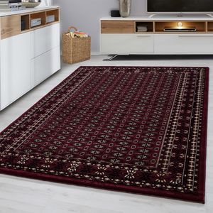 Vysoko kvalitný tradičný orientálny koberec s krátkym vlasom v ornamentálnom štýle - obdĺžnikový, nenáročný na údržbu, ideálny do prostredia obývačky