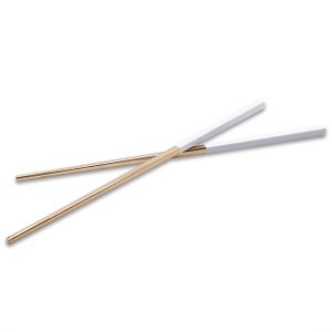 vhbw 1 Paar Essstäbchen - Chopsticks, Edelstahl, Gold, Weiß