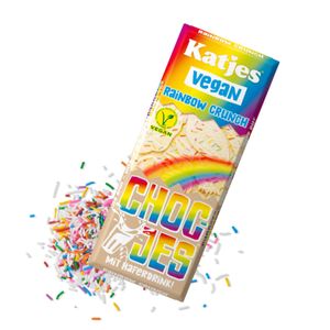 Katjes Chocjes Rainbow Crunch Vegane Schokolade mit Streuseln 50g