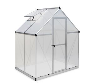 Palram - Canopia Aluminium Gewächshaus Mythos 64 Silber 126x185x208 cm