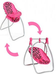 Jídelní židlička a houpačka 2v1 pro panenky Baby Mix Isabella