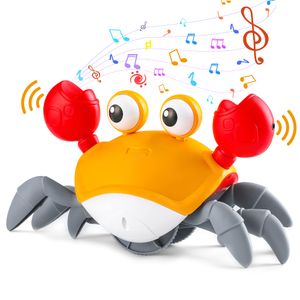 Krabbelnde Krabbe Baby Spielzeug mit Musik und LED-Leuchten, Automatischer Erkennung um Hindernisse zu Vermeiden Spielzeug Infant Kinder