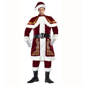 9 tlg. Deluxe Herren-Kostüm Santa Claus mit Ornamenten, Größe:L