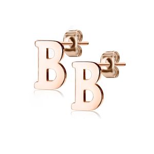 B Ohrstecker Buchstaben Rosegold aus Edelstahl Damen