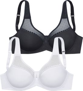 PETITE FLEUR Minimizer-BH weiß+schwarz Größe 90 E PETITE FLEUR Minimizer-BH weiß+schwarz Größe 90 E