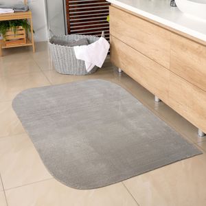 Badezimmer Teppich mit abgerundeten Ecken | waschbar | in sand Größe - 80x120 cm