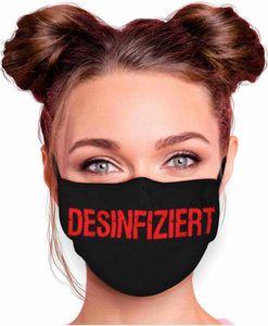 Mundschutz Maske in verschiedenen Farben Stoffmaske mit Motiv Mund- Nasenschutz mit wechselbarem Filter einstellbare Ohrbügel, Modell wählen:DESINFIZIERT Rot