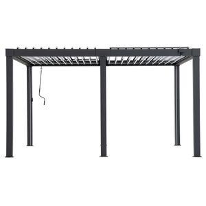 Sunjoy Aluminium Modulare Multi Lamellenpergola mit LED 3x4 MATTERHORN - 306cm x 406cm, anthrazit