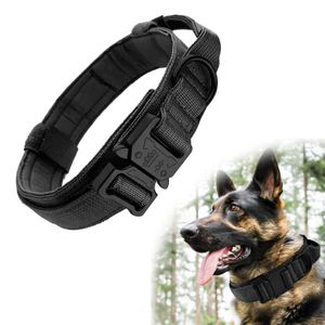 Freetoo Hunde-Halsband Militär Halsband Taktisches Hundehalsband mit Griff, für Mittlere Große Hunde Training Jagd, mit Robuste Metallschnalle