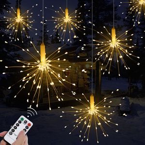 180LEDs Feuerwerk Lichterkette Hängend Starburst Licht 8 Lichtmodi Wasserdicht mit Fernbedienung