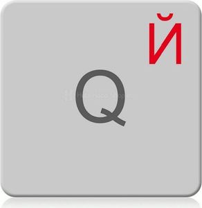 Russische Tastaturaufkleber transparent für Mac (Apple) in Rot