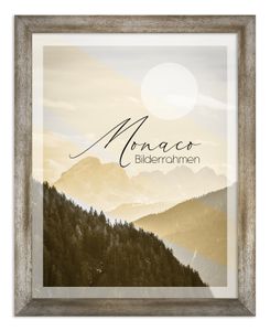 Bilderrahmen Monaco - 60x80 cm, Vintage Metall Dekor, 1 mm Kunstglas klar