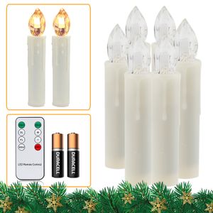 TolleTour 40x LED sviečky Vianočné sviečky Vianočná dekorácia Svadba Teplá biela s batériou