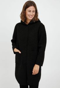 fransa FRCALAM Damen Wintermantel Wollmantel Winterjacke Wendejacke mit Teddy Fleece verdeckte Druckknöpfe Lang