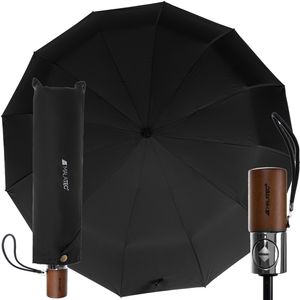 Malatec 19368 Skládací deštník 105 cm, dřevěná rukojeť černý