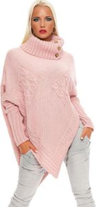 30-01 Mississhop Damen Poncho Strick Pullover weiche Strickjacke Cape Umhang Überwurf One Size Rosa 30-01 Mississhop Damen Poncho Strick Pullover weiche Strickjacke Cape Umhang Überwurf One Size Rosa