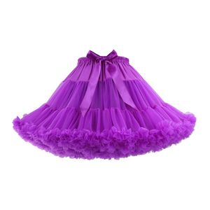 YULUOSHA Damen Kinder Tulle Petticoat Tutu Party Multi-Layer Puffy Cosplay, Farbe:Lila