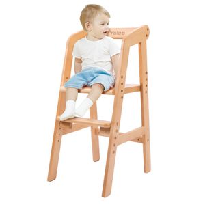 YOLEO Hochstuhl Hochstuhl Mitwachsender Holz Stuhl für kinder 2 - 12 Jahren