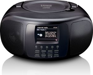 Lenco SCD-6000BK - Tragbares Internetradio mit DAB+/FM, Bluetooth®, CD-Player und großem LCD-Farbdisplay - Schwarz