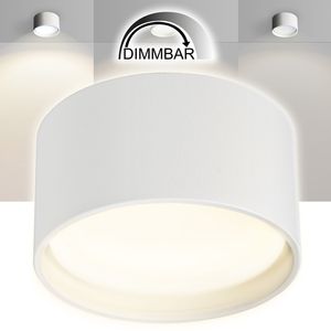 LED Aufbaustrahler Set GX53 - Dimmbar - Weiß - Aluminium - tauschbares 6W Leuchtmittel - warmweiss - 120° Abstrahlwinkel - 40W Ersatz