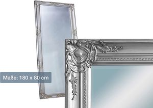 LC Home Wandspiegel XL Barock  Spiegel Weiß ca. 180x80 cm Antik-Stil Ganzkörperspiegel