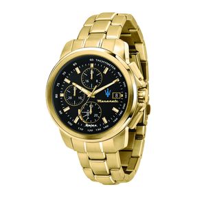 Maserati R8873645002 Solární pánské hodinky Chronograph Successo Gold Colour/Black
