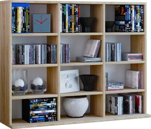 Regal Regalwand Standregal Sammlerregal Aufbewahrung Bücherregal Schrank Eiche