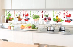 Küchenrückwand Folie selbstklebend GEWÜRZ 350 x 60 cm - Klebefolie - Dekofolie - Spritzschutz für Küche -