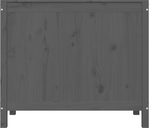 vidaXL Wäschetruhe Grau 88,5x44x76 cm Massivholz Kiefer