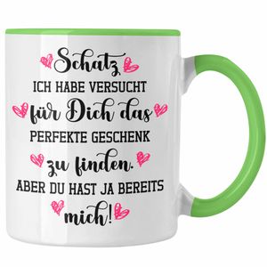 Trendation - Freundin Geschenk Tasse Liebe Paare Valentinstag Valentinstaggeschenk Freund Schatz (Grün)