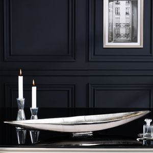 riess-ambiente Deko Schale SILVER LEAF 80cm silber Aluminium Dekoration Deko Schmuckablage