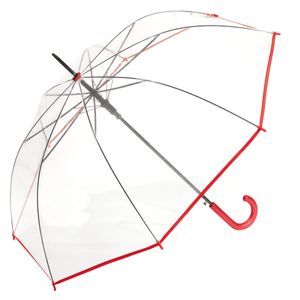 Regenschirm Transparent Automatik, Farbvariante:rot