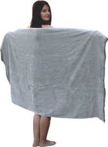 HOMELEVEL XL Sauna Handtuch Badetuch SPA Baumwolle 180 x100cm Saunahandtuch Saunatuch Hellgrau/Dunkelgrau