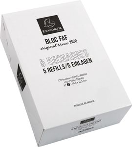 Exacompta Schachtel mit 5 Einlagen für Block FAF blanko, 18,5x11,5cm - 12213E