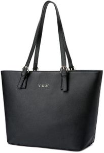 Vanessa & Melissa® Damen Shopper klassisch elegante Handtasche Henkeltasche Schwarz, Farbe:Schwarz