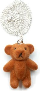 Teddy Bär Kette Halskette Miniblings Bärchen Kette 45cm silber Teddy Flock hellbraun