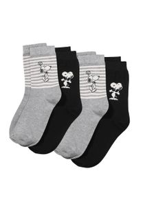 Peanuts Snoopy Damen Strümpfe Socken 4er Set, Größe Socken & Strumpfhosen Erwachsene:39-42
