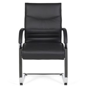 FineBuy konzolová židle pro návštěvníky potah umělá kůže, designová otočná židle s područkami, ergonomická konferenční židle s ochranou proti překlopení, pevná konferenční židle