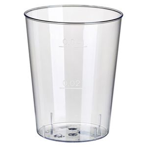 400x Einweg-Schnapsglas 4cl  PS mit Eichstrich bei 2cl und 4cl transparent