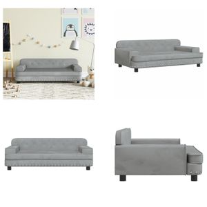 vidaXL Kindersofa Hellgrau 90x53x30 cm Samt - Kindersofa - Kindersofas - Minisofa - Spielzimmersofa