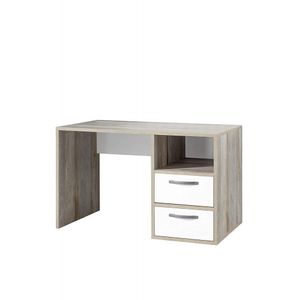 39-320-O4 MOON Eiche Driftwood Nb. / weiß matt Schreibtisch Arbeitstisch Bürotisch ca. 125 cm