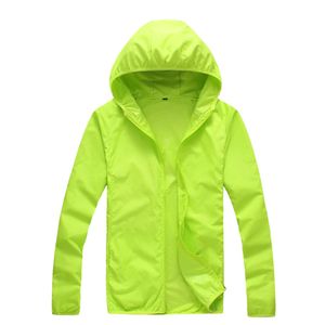 Sommer Langarm Kapuze Winddicht Sonnenschutz Mantel Angeljacke Fruit Green XL