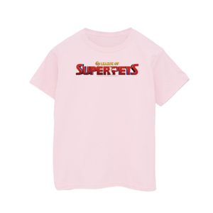 DC Comics - "DC Comics DC League Of Super-Pets Movie Logo" T-Shirt für Mädchen BI16958 (128) (Babyrosa)